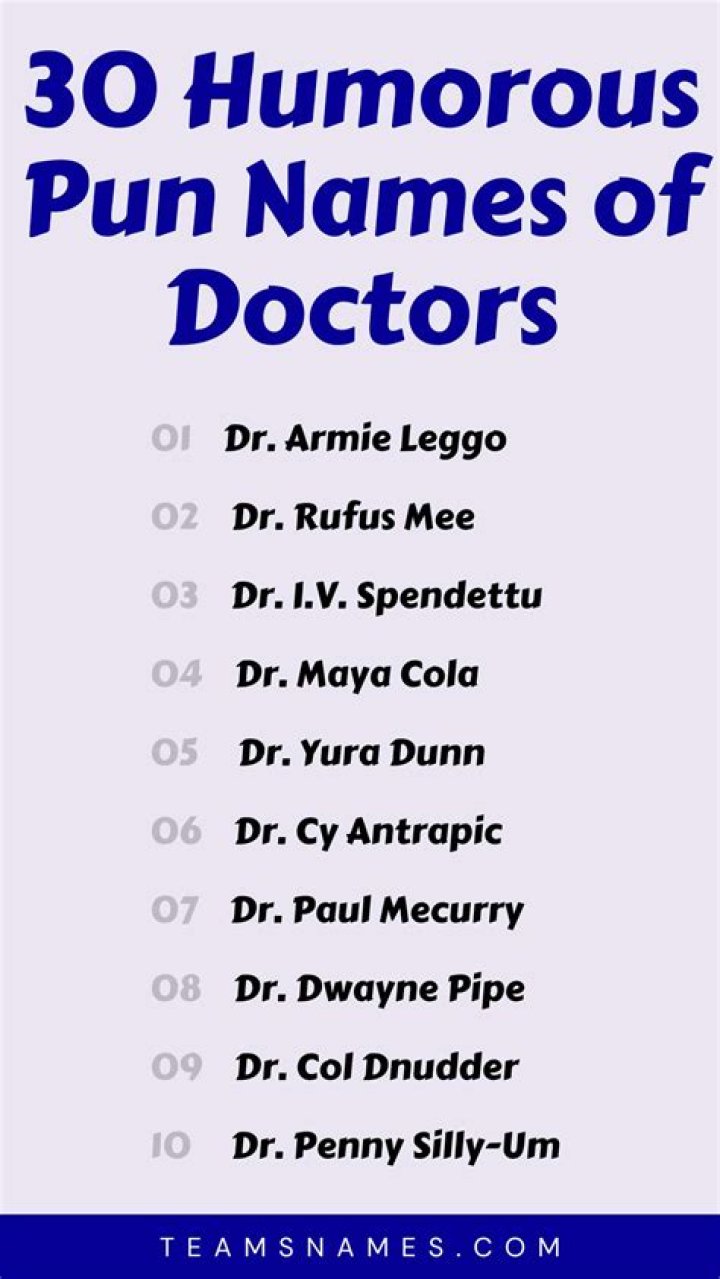 The Ultimate Collection Of Hilarious And Fake Doctor Names